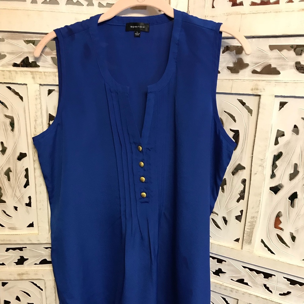 Blouse- Royal Blue with 4 buttons size L